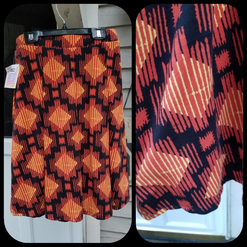Lularoe MADISON Geometric Aztec Drapey Skirt SMALL